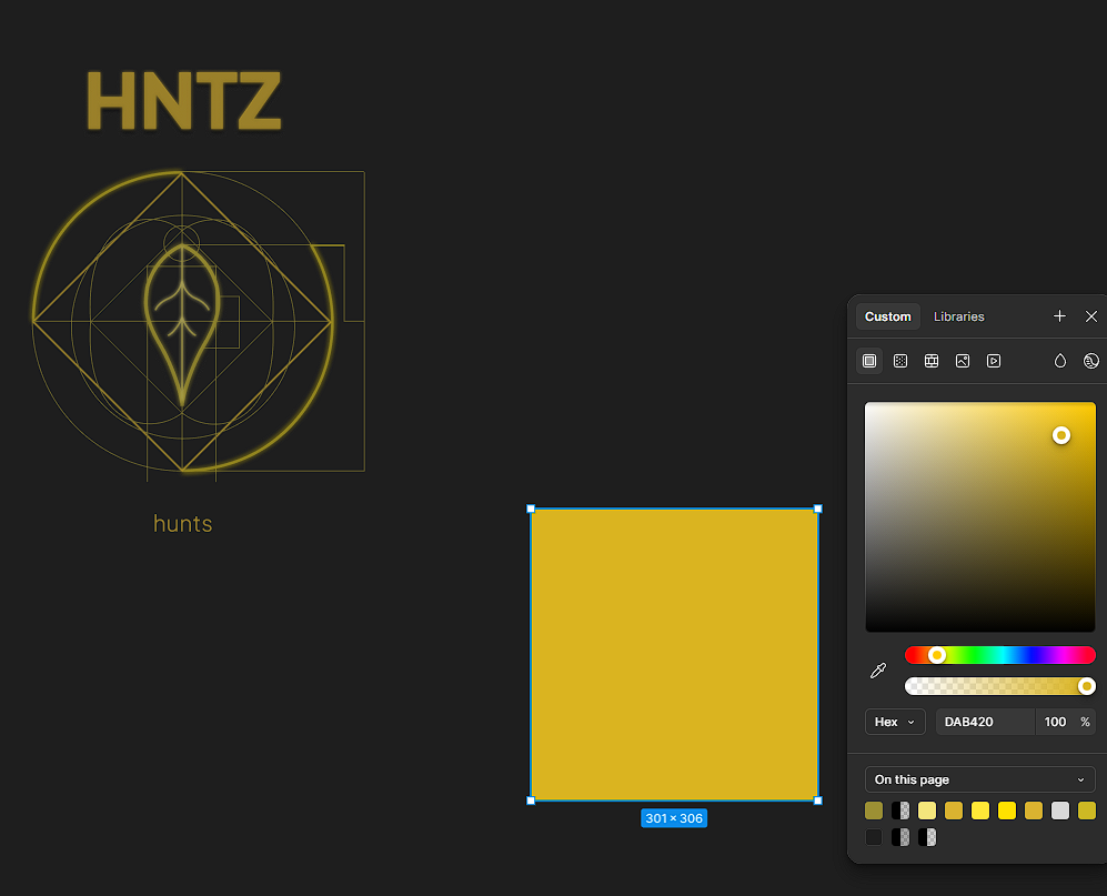 HNTZ Branding-Exploration: Logo-Geometrie, Golden Ratio, Farbsystem